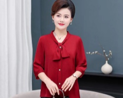 蝴蝶結中袖小衫