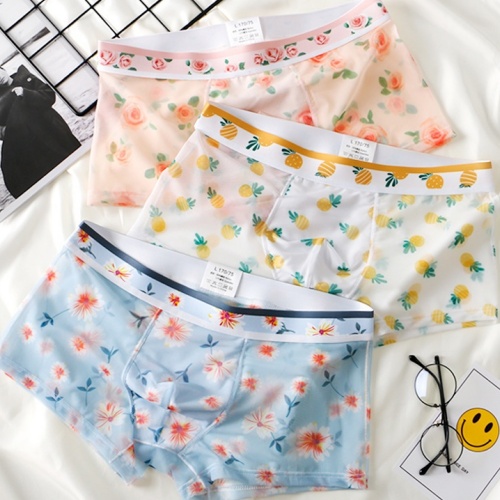 冰絲網紗平角褲